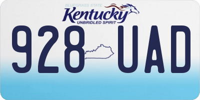 KY license plate 928UAD