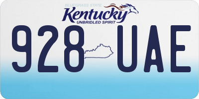 KY license plate 928UAE