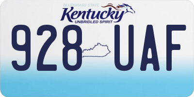 KY license plate 928UAF