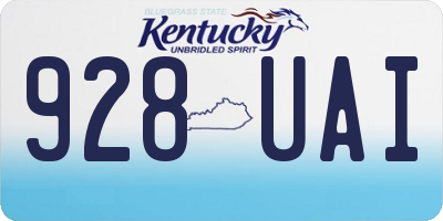KY license plate 928UAI