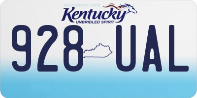 KY license plate 928UAL