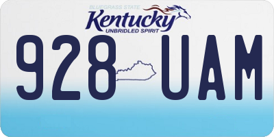 KY license plate 928UAM