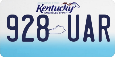 KY license plate 928UAR