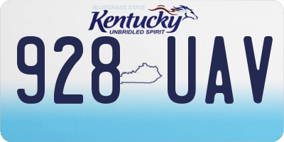 KY license plate 928UAV