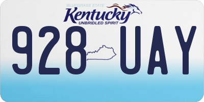 KY license plate 928UAY