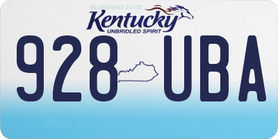 KY license plate 928UBA
