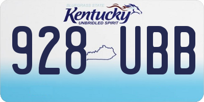 KY license plate 928UBB