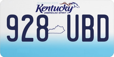 KY license plate 928UBD