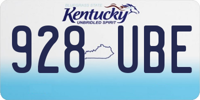 KY license plate 928UBE