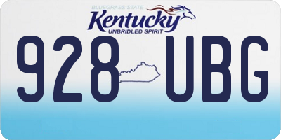 KY license plate 928UBG