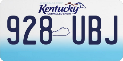 KY license plate 928UBJ