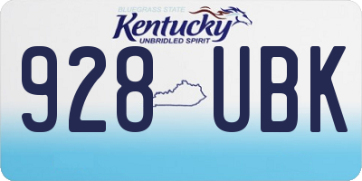 KY license plate 928UBK