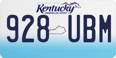 KY license plate 928UBM