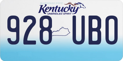 KY license plate 928UBO