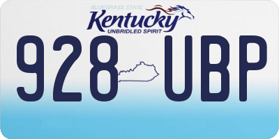 KY license plate 928UBP
