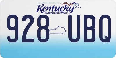 KY license plate 928UBQ