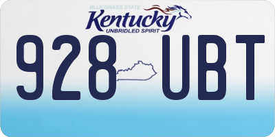 KY license plate 928UBT