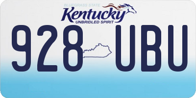 KY license plate 928UBU