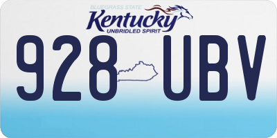 KY license plate 928UBV