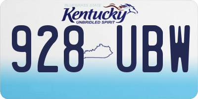 KY license plate 928UBW
