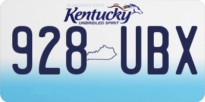 KY license plate 928UBX