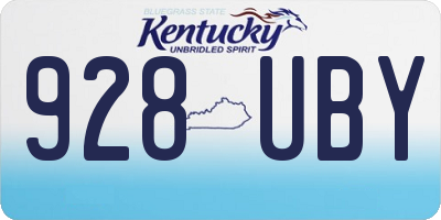 KY license plate 928UBY