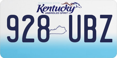 KY license plate 928UBZ