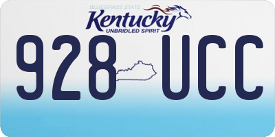 KY license plate 928UCC