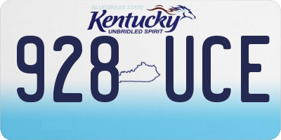 KY license plate 928UCE