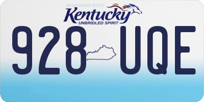 KY license plate 928UQE