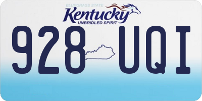 KY license plate 928UQI