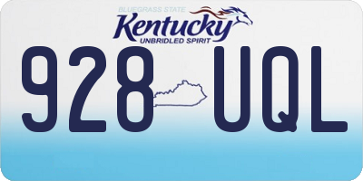 KY license plate 928UQL