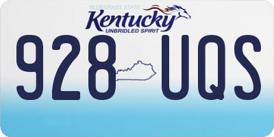 KY license plate 928UQS