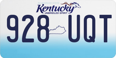 KY license plate 928UQT