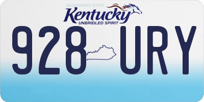 KY license plate 928URY