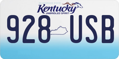 KY license plate 928USB