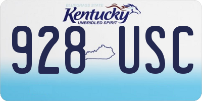 KY license plate 928USC