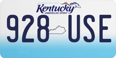 KY license plate 928USE