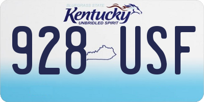 KY license plate 928USF