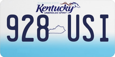 KY license plate 928USI