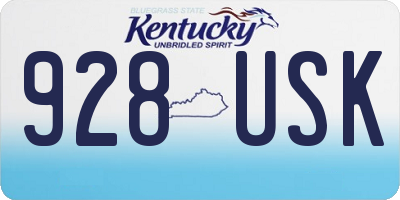 KY license plate 928USK