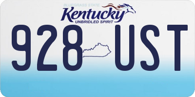 KY license plate 928UST