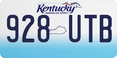 KY license plate 928UTB