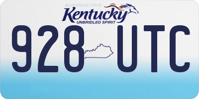 KY license plate 928UTC