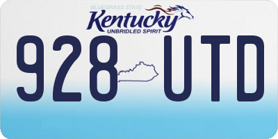 KY license plate 928UTD