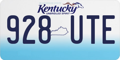 KY license plate 928UTE