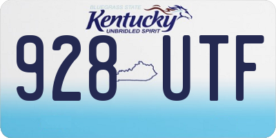 KY license plate 928UTF