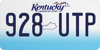 KY license plate 928UTP