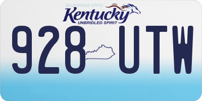 KY license plate 928UTW