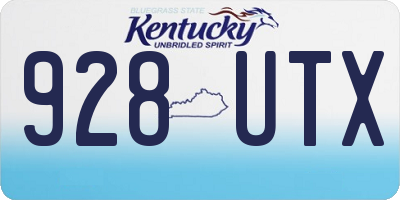 KY license plate 928UTX